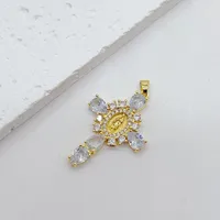 1 Piece 25*35mm Copper Zircon Cross Pendant Jewelry Accessories sku image 1