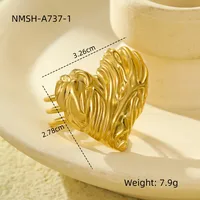 Classic Style Heart Shape 304 Stainless Steel Women's Adjustable Ring Charm Rings Open Rings main image 8