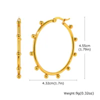 1 Pair IG Style Circle 201 Stainless Steel 18K Gold Plated Earrings main image 2