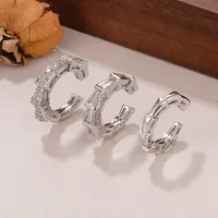 1 Set Shiny Solid Color Inlay Copper Zircon 18K Gold Plated Ear Cuffs main image 4