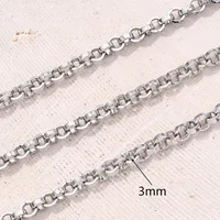 10m/Package 304 Stainless Steel 18K Gold Plated Cross Chain Rectangular Pearl Chain Polished 3.5x2mm 3mm Jewelry Accessories main image 5