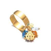 Wholesale Jewelry Cute Animal 304 Stainless Steel 18K Gold Plated Flowers Open Rings main image 5