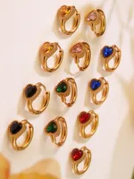 1 Pair Simple Style Heart Shape 304 Stainless Steel Earrings main image 1