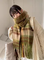 Brown Striped Scarf Women's Autumn And Winter Korean-style Trendy   Winter Warm Imitation Cashmere Windproof Scarf For Students sku image 37