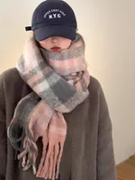 Brown Striped Scarf Women's Autumn And Winter Korean-style Trendy   Winter Warm Imitation Cashmere Windproof Scarf For Students sku image 21