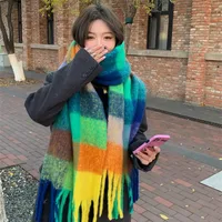 Brown Striped Scarf Women's Autumn And Winter Korean-style Trendy   Winter Warm Imitation Cashmere Windproof Scarf For Students sku image 43