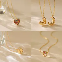Copper Plating Heart Shape Zircon Pendant Necklace main image 1