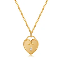 Copper Plating Heart Shape Zircon Pendant Necklace main image 5