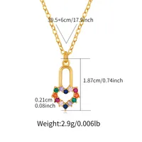 Copper Plating Heart Shape Zircon Pendant Necklace sku image 13