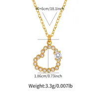Copper Plating Heart Shape Zircon Pendant Necklace sku image 10