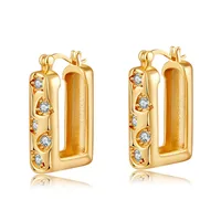1 Pair Elegant Streetwear Geometric Irregular Copper Zircon Earrings main image 5