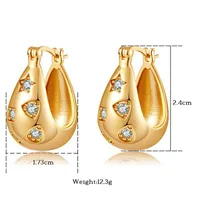 1 Pair Elegant Streetwear Geometric Irregular Copper Zircon Earrings sku image 4