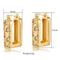 1 Pair Elegant Streetwear Geometric Irregular Copper Zircon Earrings sku image 1