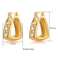 1 Pair Elegant Streetwear Geometric Irregular Copper Zircon Earrings sku image 2