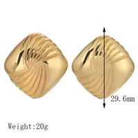 1 Pair Vintage Style Commute Rhombus Plating 304 Stainless Steel 18K Gold Plated Ear Studs main image 7