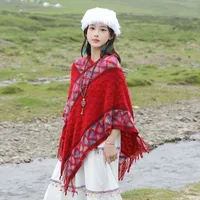 Women's Sweet Plaid Acrylic Tassel Scarf sku image 5
