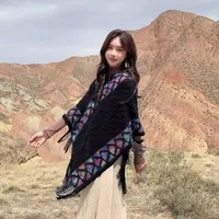 Women's Sweet Plaid Acrylic Tassel Scarf main image 4