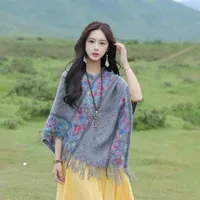 Women's Sweet Plaid Acrylic Tassel Scarf sku image 4