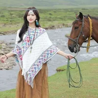 Women's Sweet Plaid Acrylic Tassel Scarf sku image 1