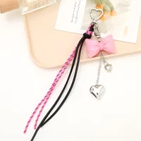 Pu Leather Heart Shape Bow Knot Bag Charms main image 4