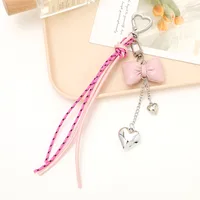 Pu Leather Heart Shape Bow Knot Bag Charms sku image 2