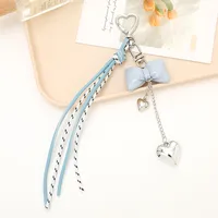 Pu Leather Heart Shape Bow Knot Bag Charms sku image 6