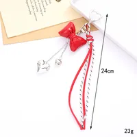 Pu Leather Heart Shape Bow Knot Bag Charms sku image 3