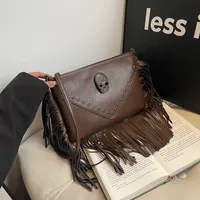 Women's Small Pu Leather Solid Color Vintage Style Classic Style Square Zipper Shoulder Bag main image 4