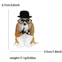 Cartoon Style Dog Arylic Enamel Men's Brooches sku image 1