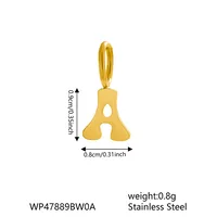 1 Piece 7 * 9mm 304 Stainless Steel Letter Polished Pendant Jewelry Accessories sku image 1