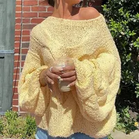 Women's Sweater Long Sleeve Sweaters & Cardigans Hollow Out Elegant Streetwear Solid Color main image 1