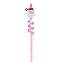 Christmas Cute Santa Claus Plastic Straw 1 Piece sku image 2