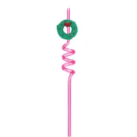 Christmas Cute Santa Claus Plastic Straw 1 Piece sku image 3