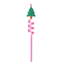 Christmas Cute Santa Claus Plastic Straw 1 Piece sku image 5