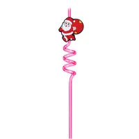 Christmas Cute Santa Claus Plastic Straw 1 Piece sku image 13