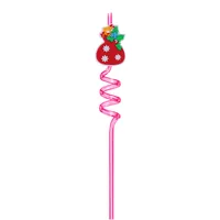 Christmas Cute Santa Claus Plastic Straw 1 Piece sku image 22
