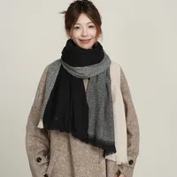 Women's Basic Color Block Polyester Tassel Scarf main image 1