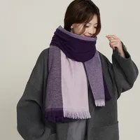 Women's Basic Color Block Polyester Tassel Scarf main image 2