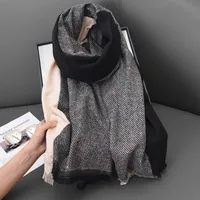 Women's Basic Color Block Polyester Tassel Scarf sku image 4