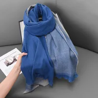 Women's Basic Color Block Polyester Tassel Scarf sku image 1