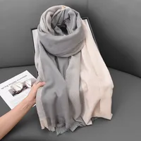 Women's Basic Color Block Polyester Tassel Scarf sku image 5