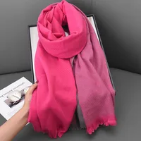 Women's Basic Color Block Polyester Tassel Scarf sku image 7