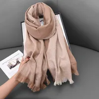 Women's Basic Color Block Polyester Tassel Scarf sku image 6