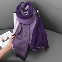 Women's Basic Color Block Polyester Tassel Scarf sku image 9
