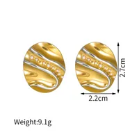 1 Pair Simple Style Geometric 304 Stainless Steel Ear Studs sku image 8
