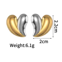 1 Pair Simple Style Geometric 304 Stainless Steel Ear Studs sku image 9