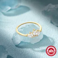 925 Sterling Silver Zircon Geometric Rings main image 2