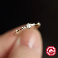 925 Sterling Silver Zircon Geometric Rings main image 4