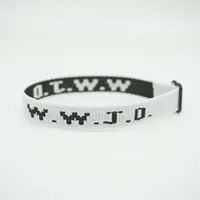 W.W.J.D. Letter Jacquard Printed Wrist Strap Bracelet Ribbon Unisex WWJD Bracelet Adjustable Bracelet sku image 17