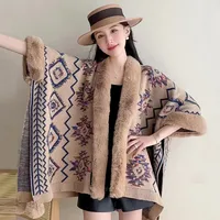 Women's Elegant Retro Lady Printing Polyester Tassel Shawl sku image 5